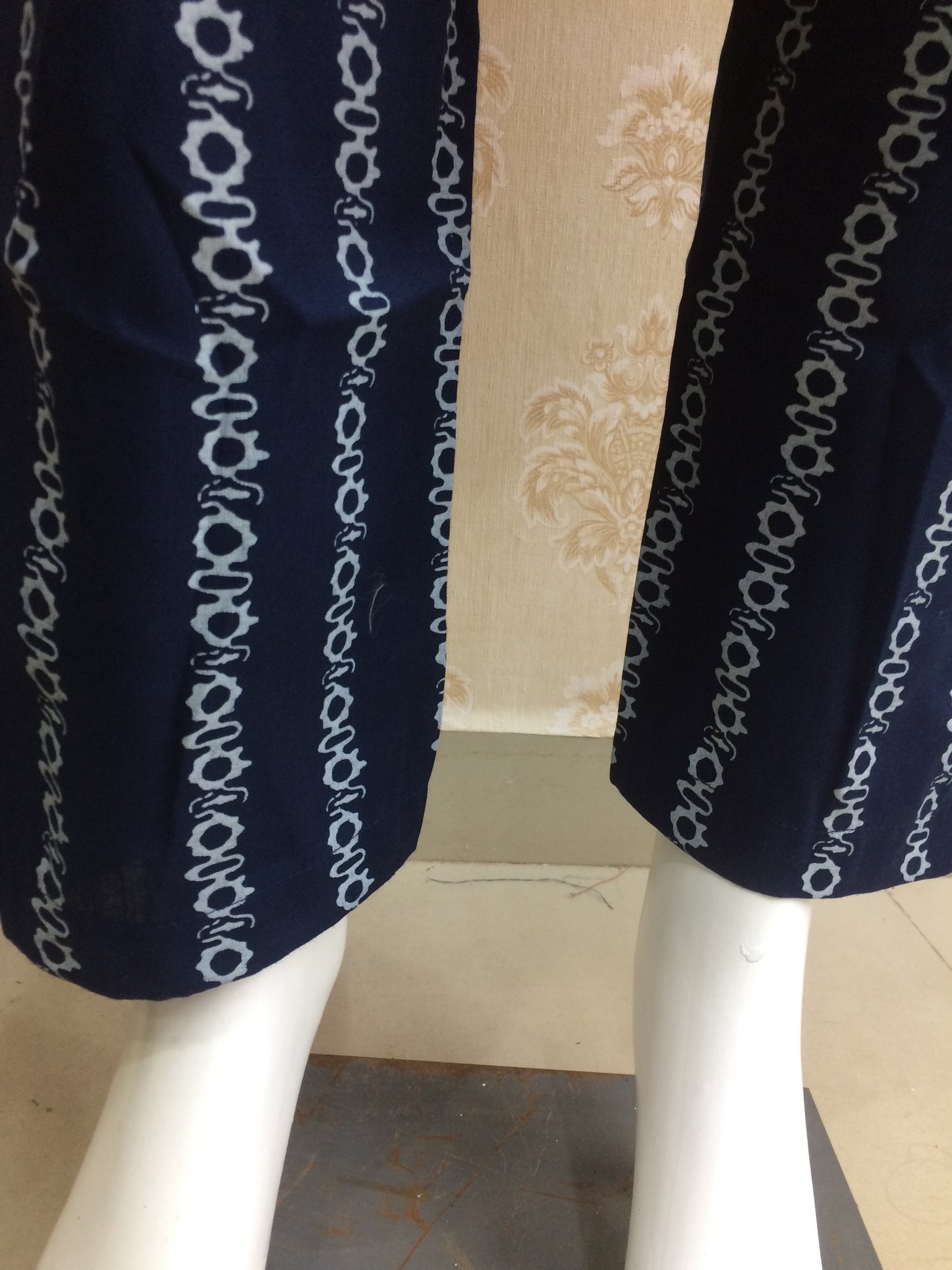 Cotton kurti set in navy blue