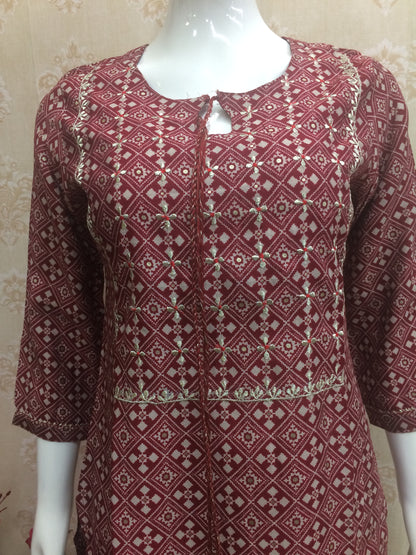 Jaipuri Maroon suit