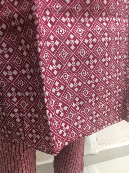 Jaipuri Maroon suit