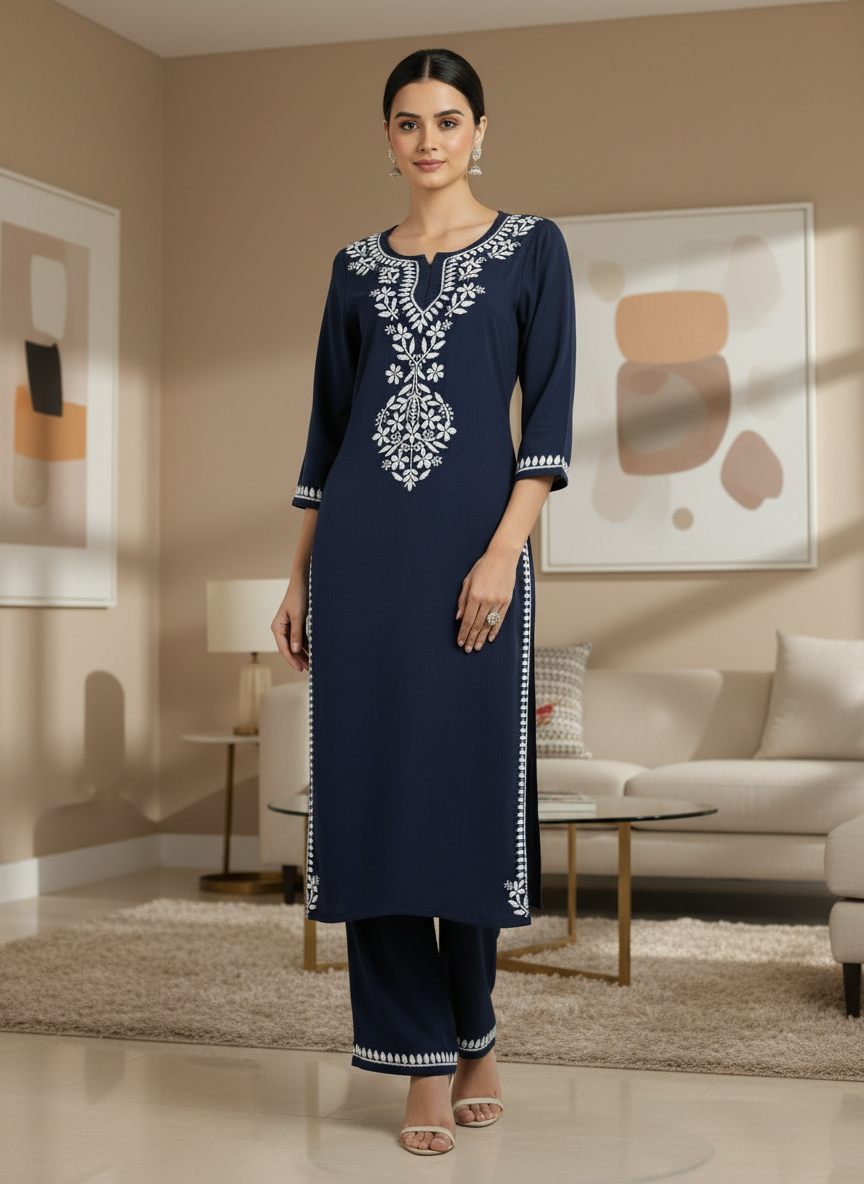 Lucknowi blue 2 pcs set