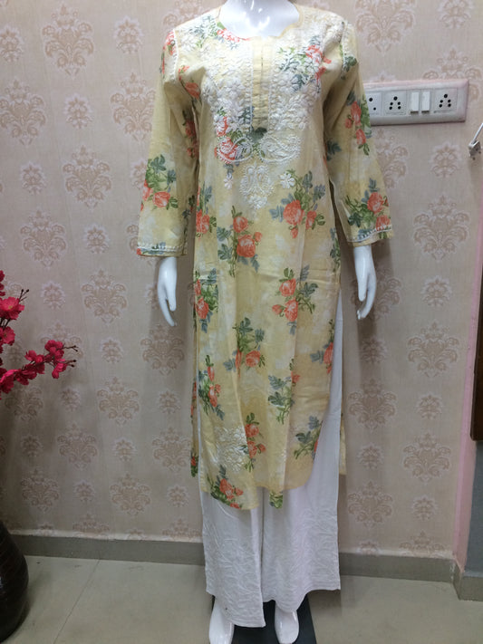 Lakhnowi 2 pcs yellow and white
