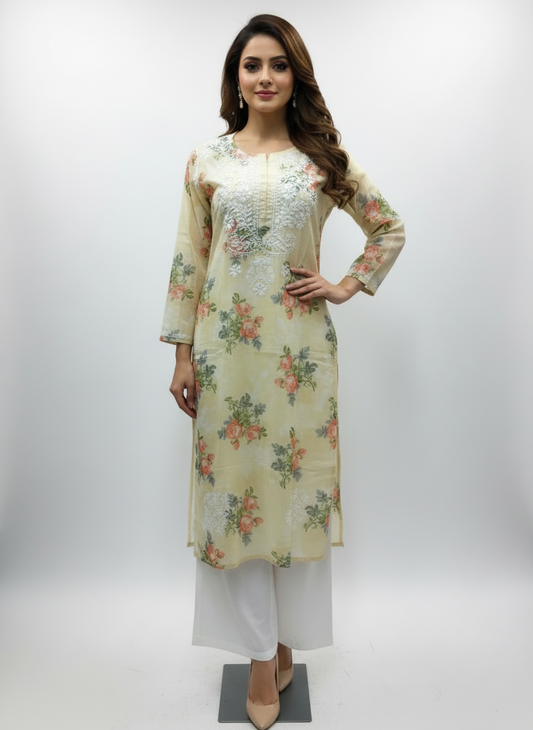 Lakhnowi 2 pcs yellow and white