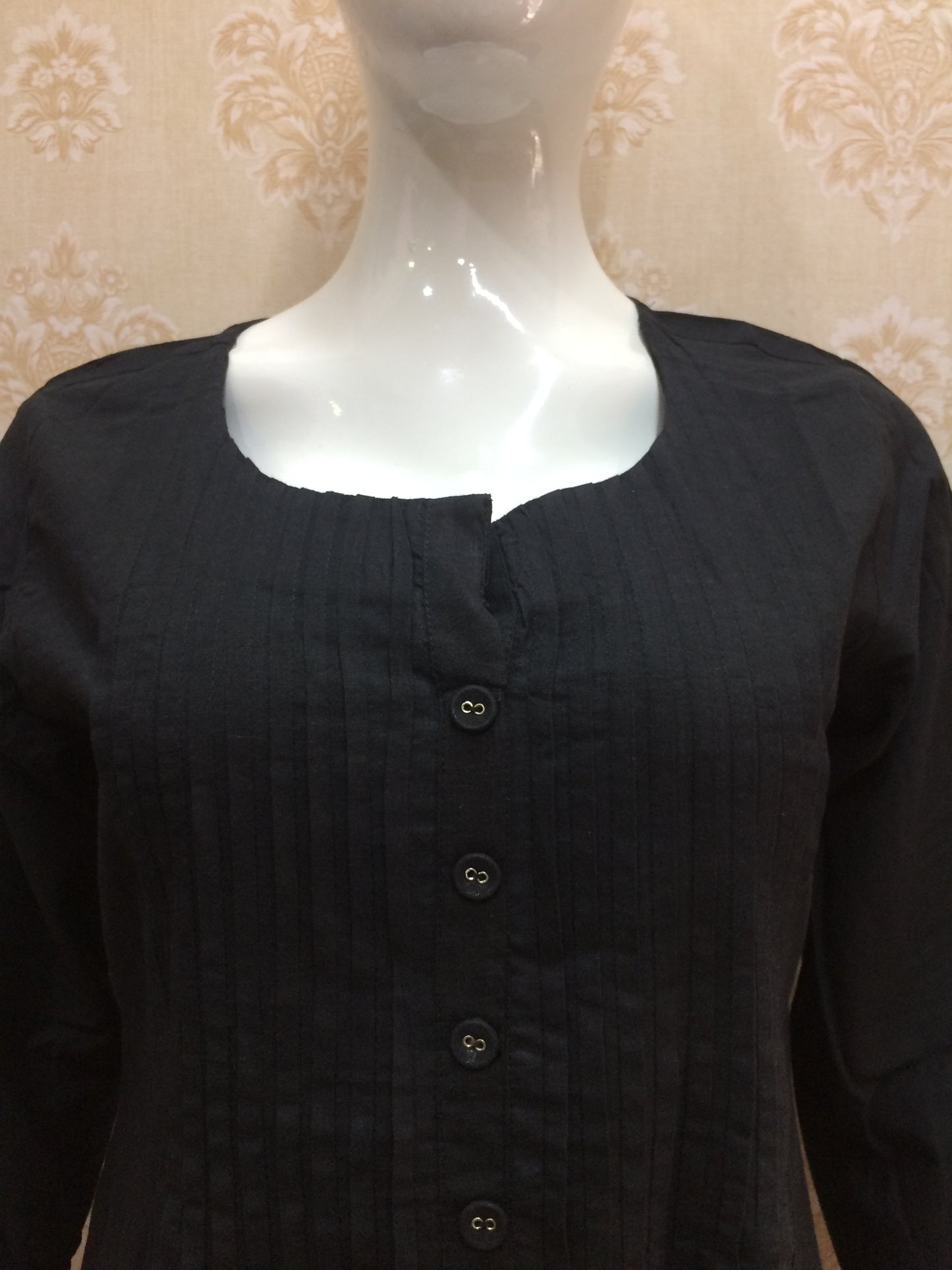 Black Floral Print Kurta Set