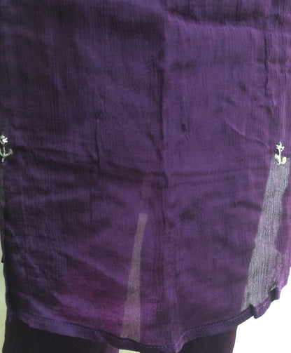 Deep Purple Embroidered Kurta Set