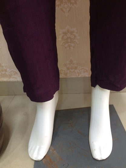 Deep Purple Embroidered Kurta Set