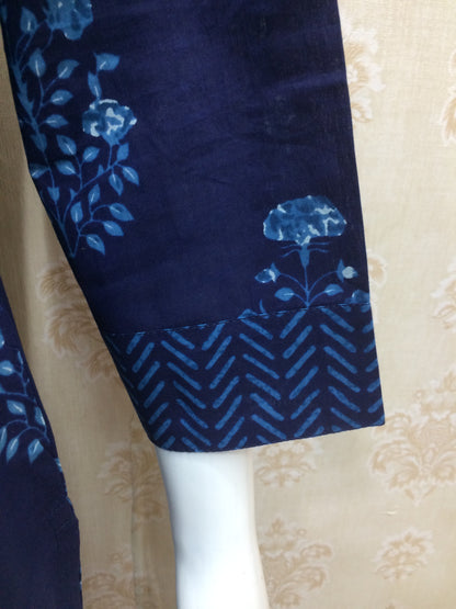 Blue Cotton Printed Suit Set with Dupatta