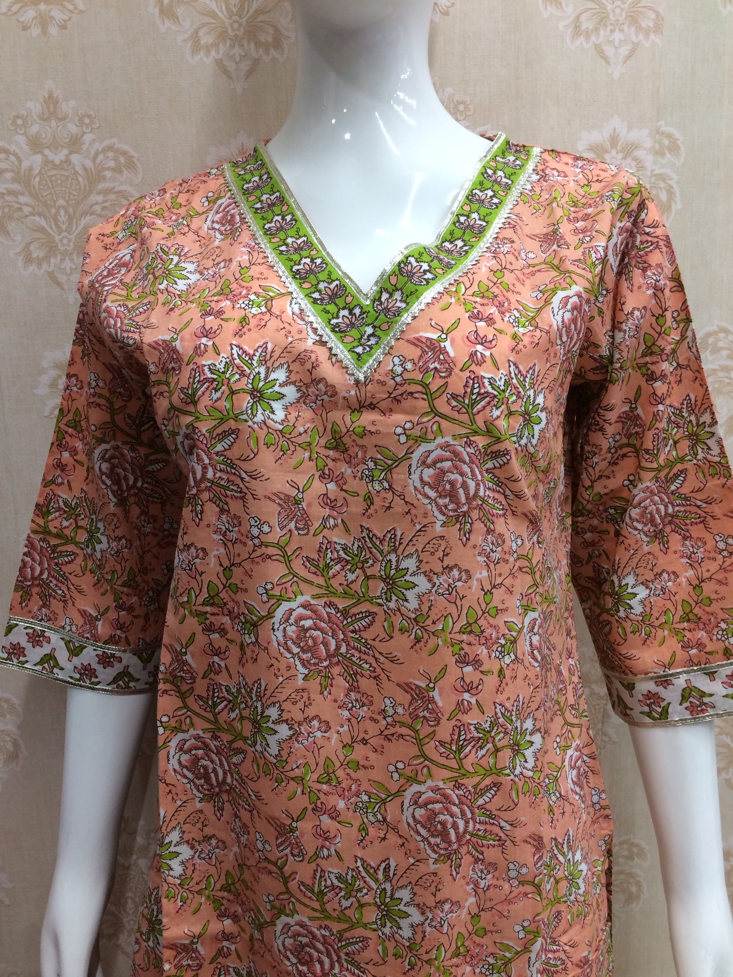 Block print cotton kurta set