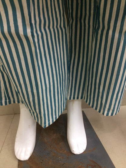 Teal Blue Polka Dot Cotton Suit Set