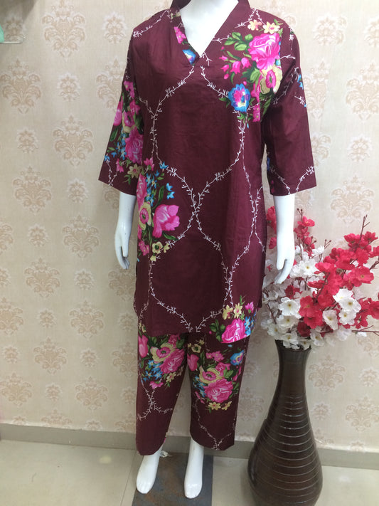 Deeptex maroon co-ord set