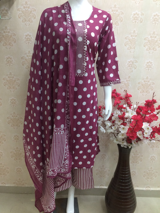 Rani polka dot cotton dress plus size