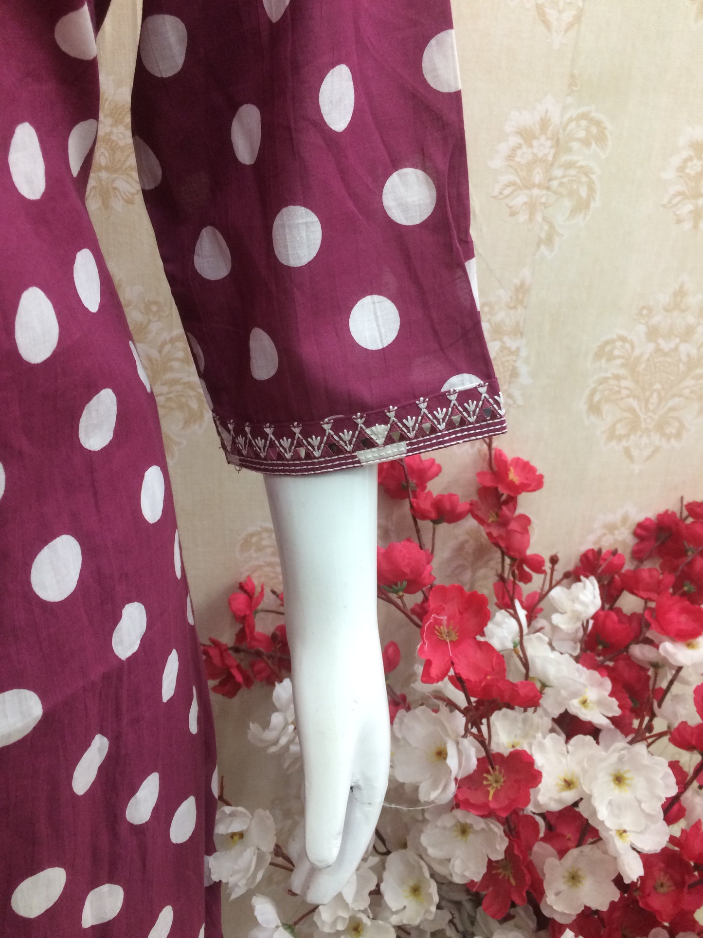 Rani polka dot cotton dress plus size