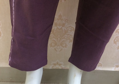 Purple khadi machine work dress