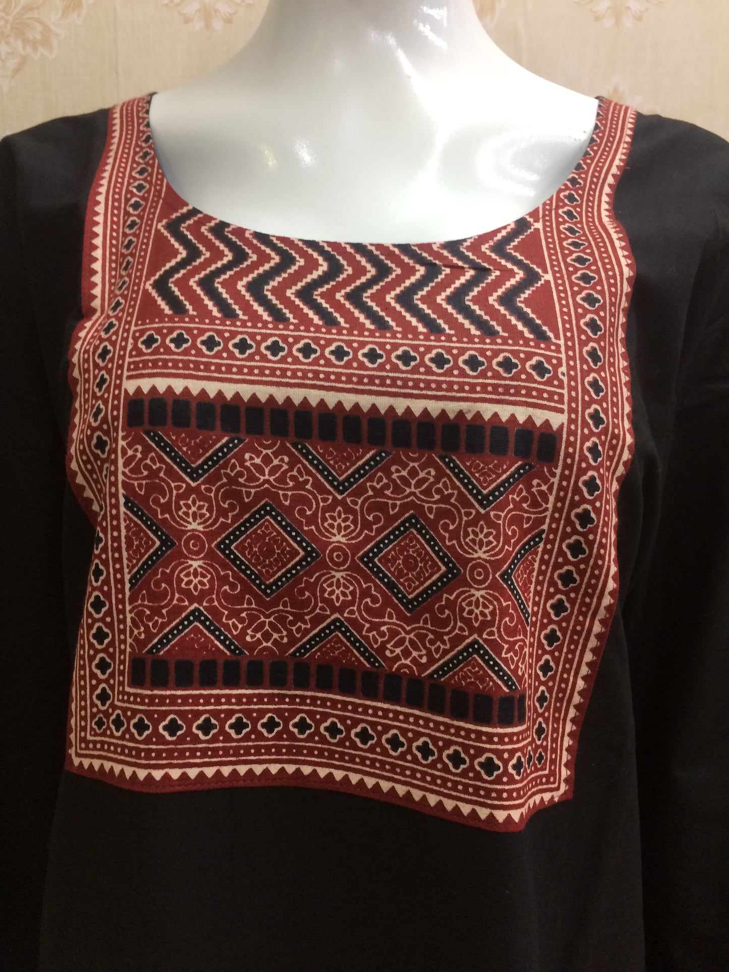 Black cotton ajrak print 2 pcs