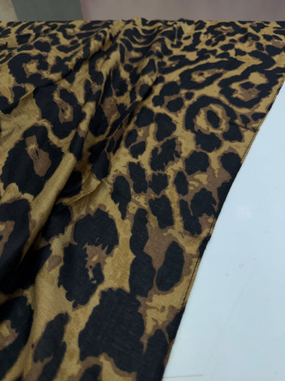 Luxury Leopard Print Scarf Brown