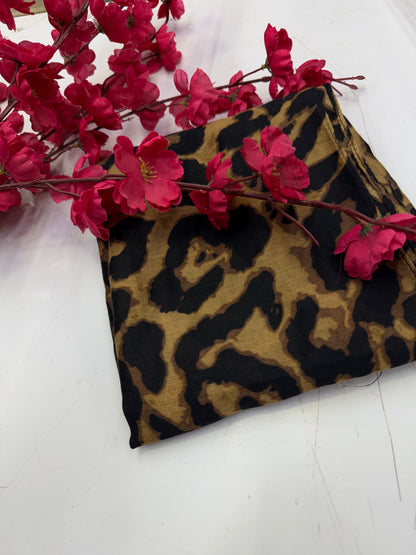 Luxury Leopard Print Scarf Brown