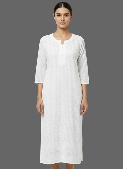Makai chicken white kurti