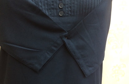 Teal blue short kurti with pleated yoke