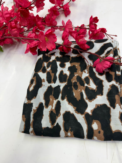 Luxury Leopard Print Scarf Gray