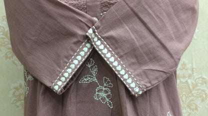 Elegant Dusty Pink Embroidered Kurti