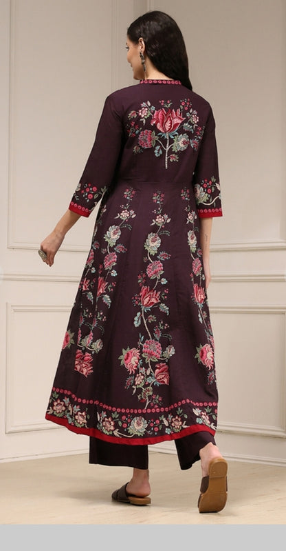 Seenu BIBA - brown anarkali style 2 pcs set