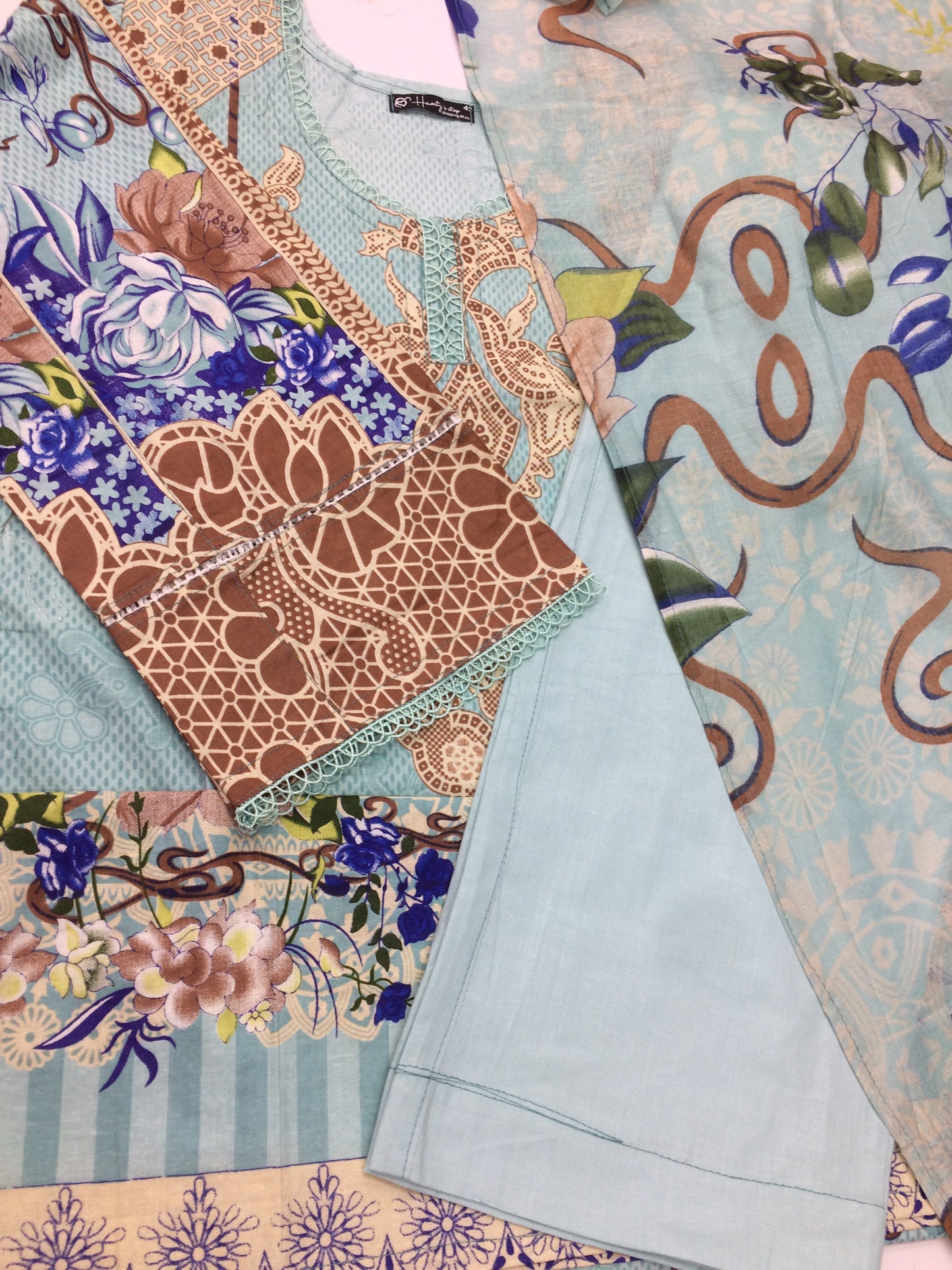 pakistani dress Pastel Aqua