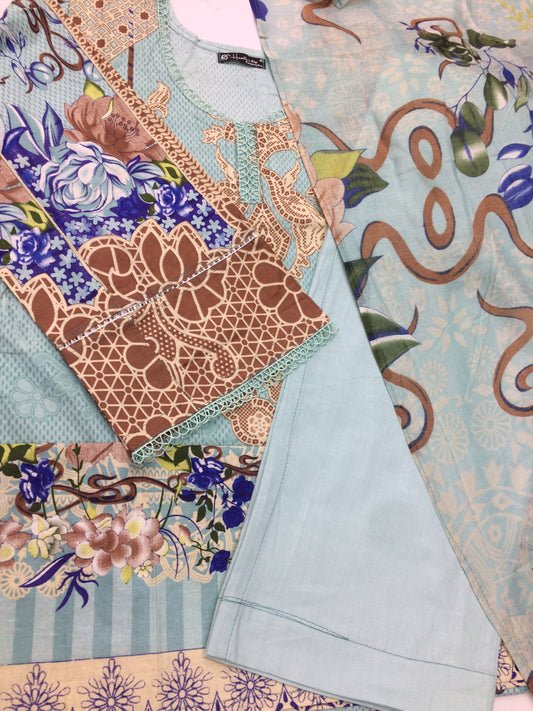 pakistani dress Pastel Aqua