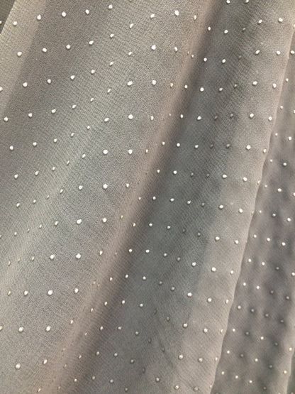 Georget dupatta with light stone work gray