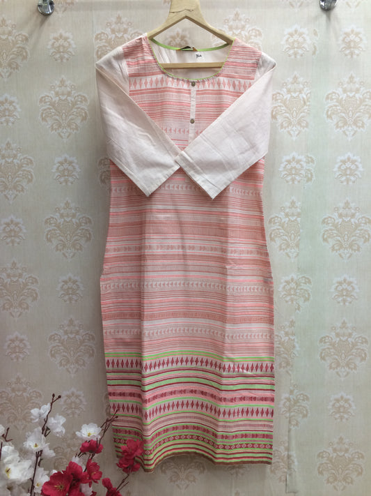 Aurila kurti peach
