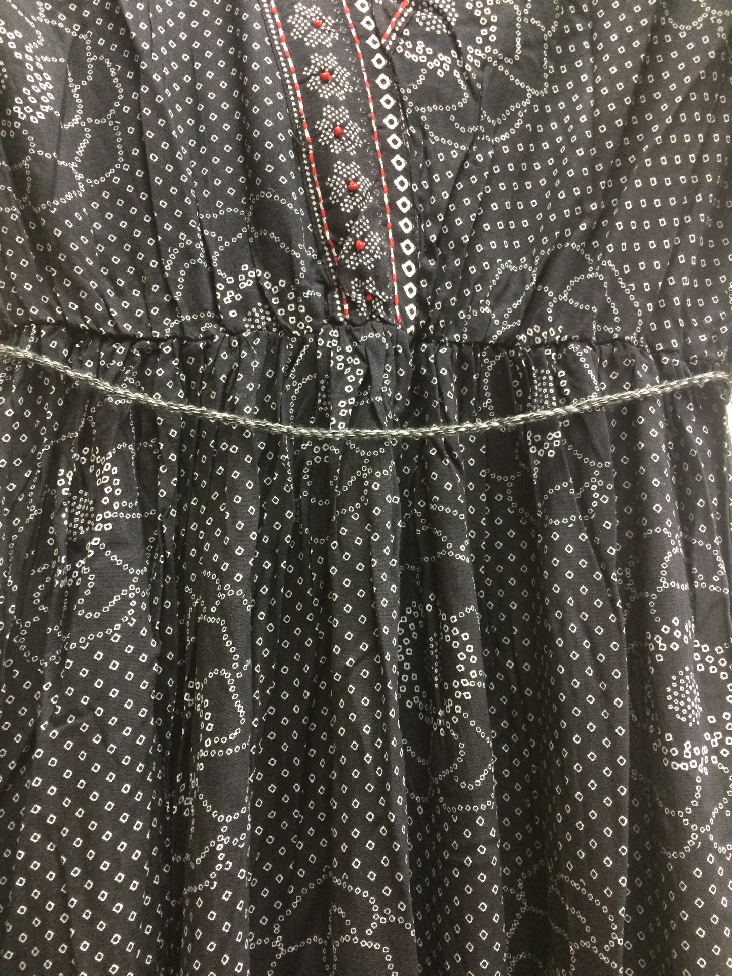 Rangriti - Long Black - Red And White Design