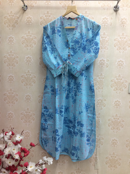 Rangriti - Light Blue And Dark Blue Print