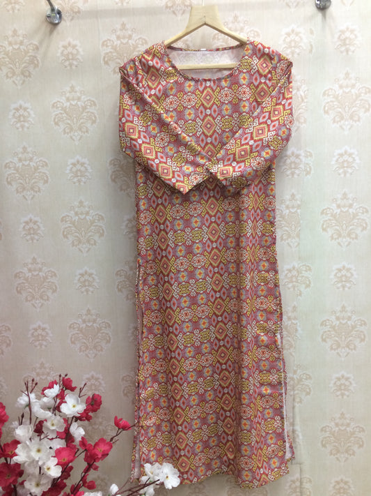 Aks printed peach kurti