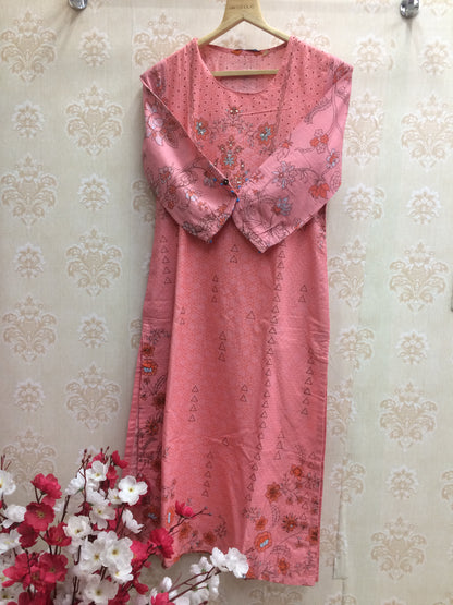 Rangriti - Light Pink And Black Work