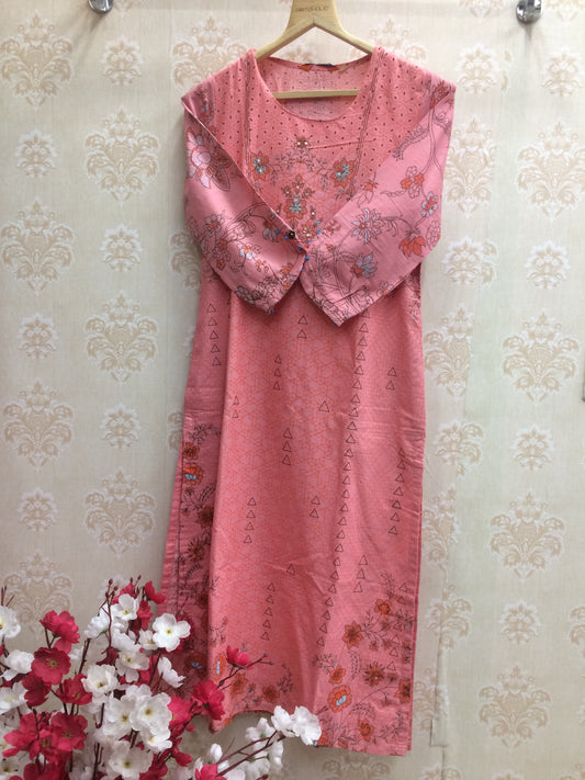 Rangriti - Light Pink And Black Work