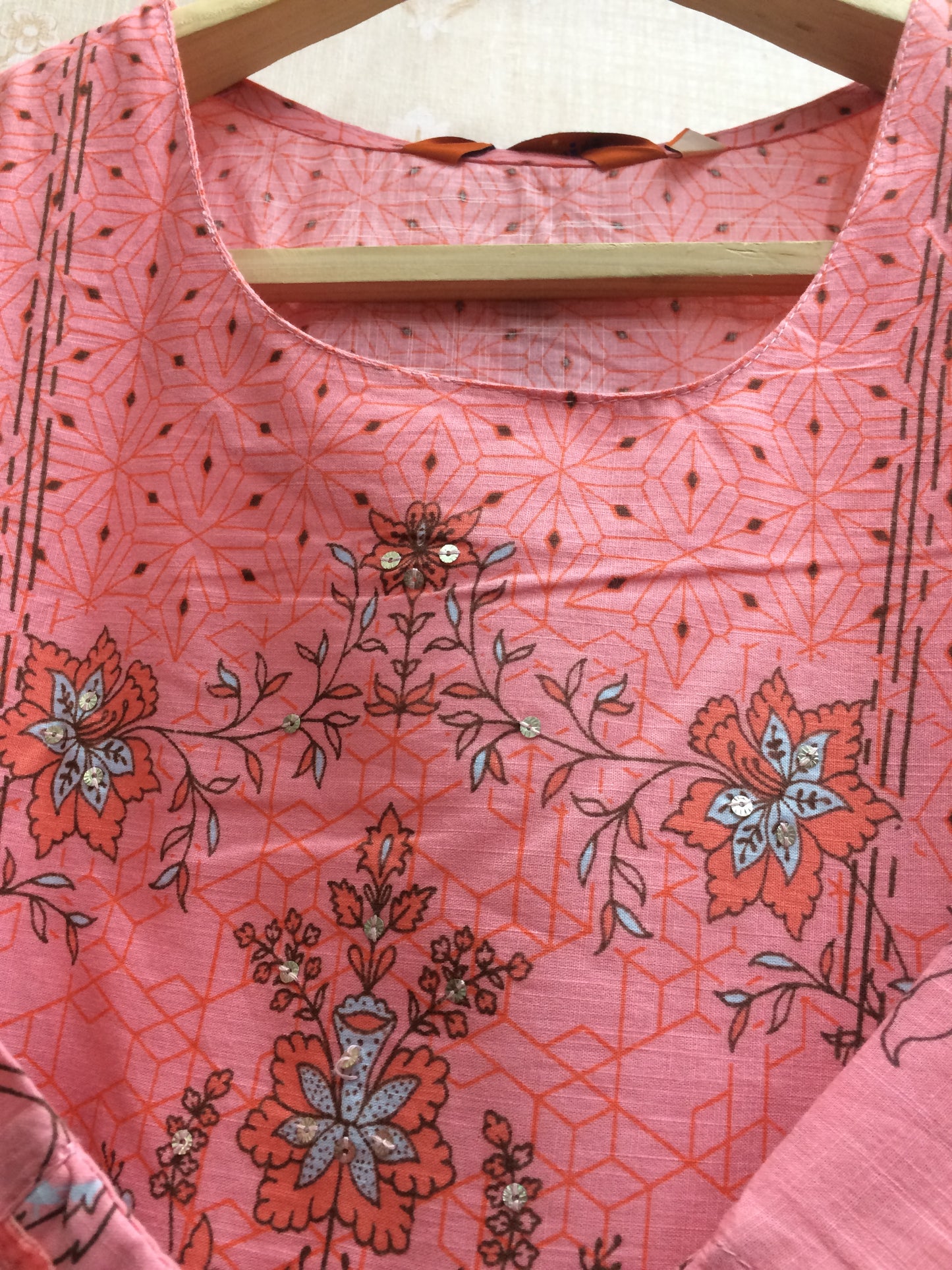 Rangriti - Light Pink And Black Work