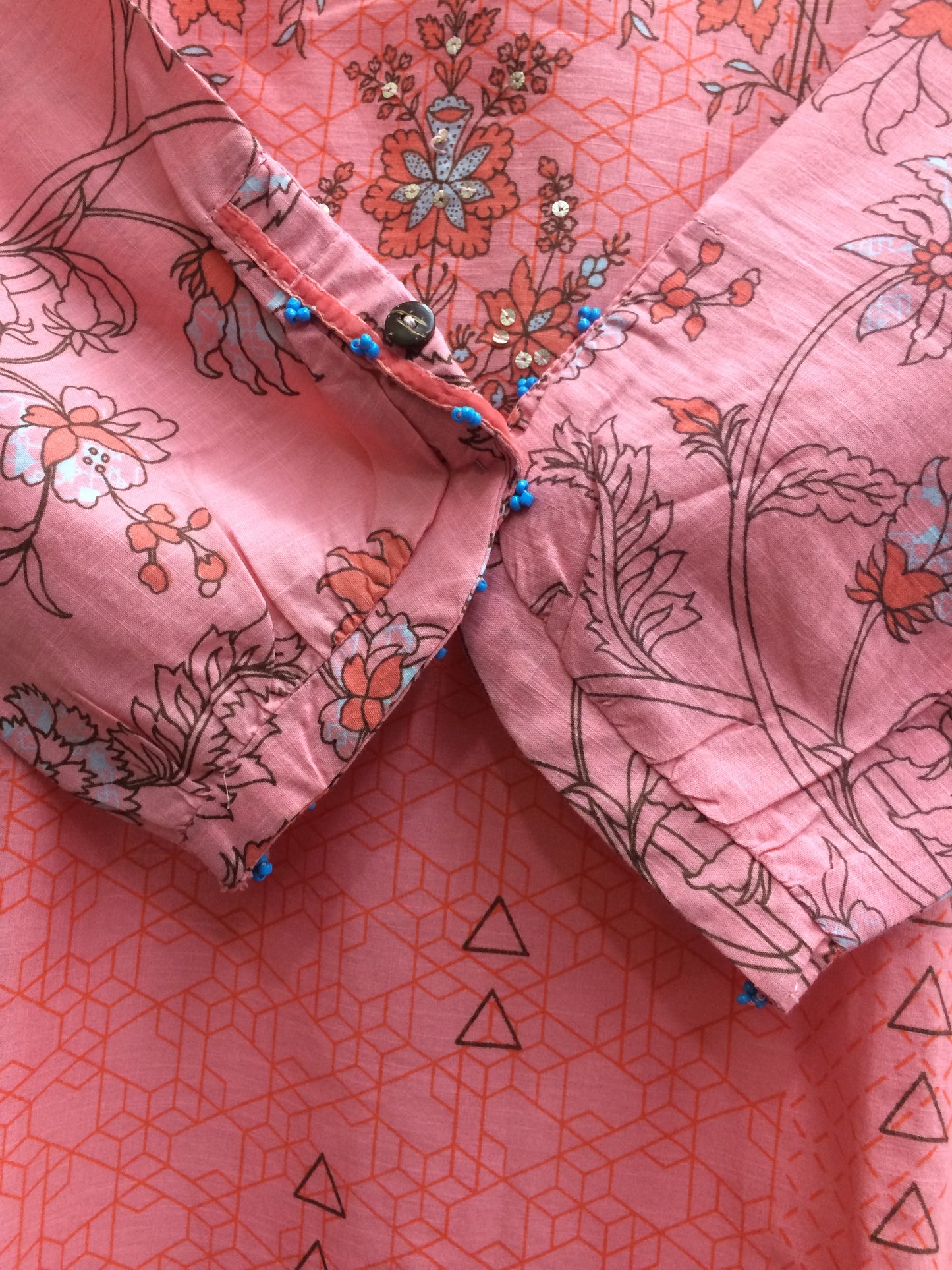 Rangriti - Light Pink And Black Work