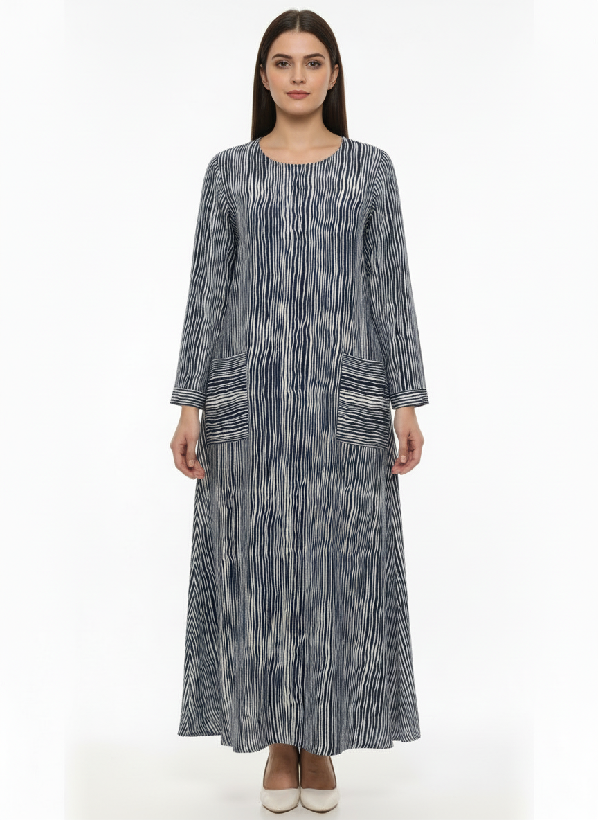 Imara blue lining kurti pockets style