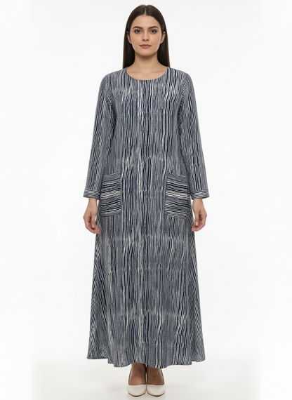 Imara blue lining kurti pockets style