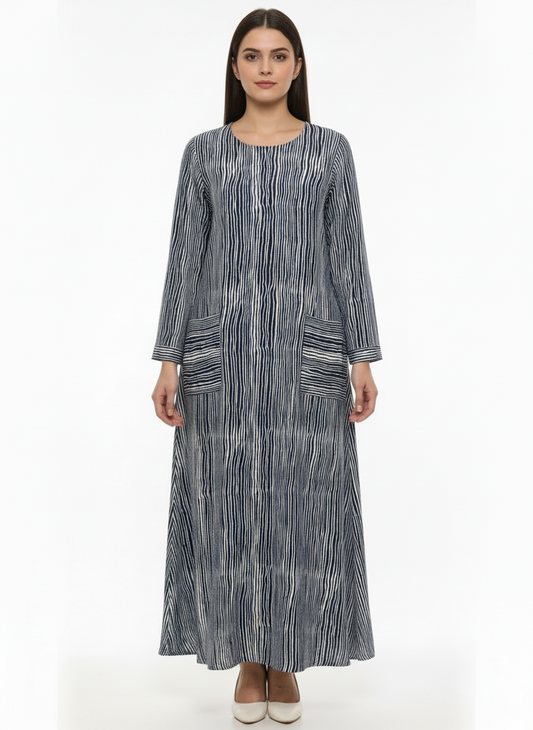 Imara blue lining kurti pockets style