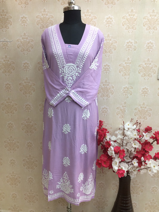 Lucknawi rayon purple