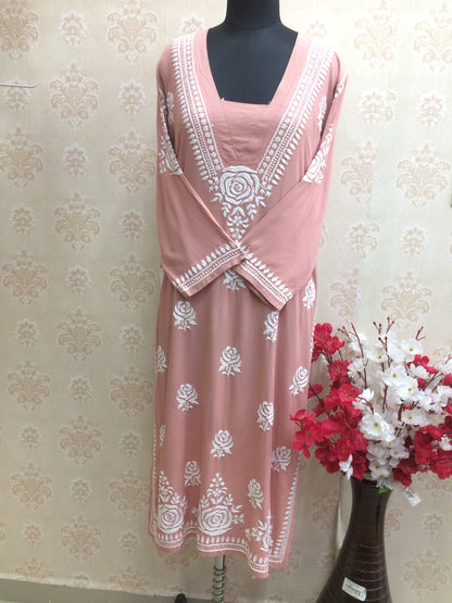 Lucknowi rayon peach