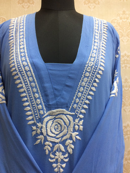 Lucknawi rayon sky blue