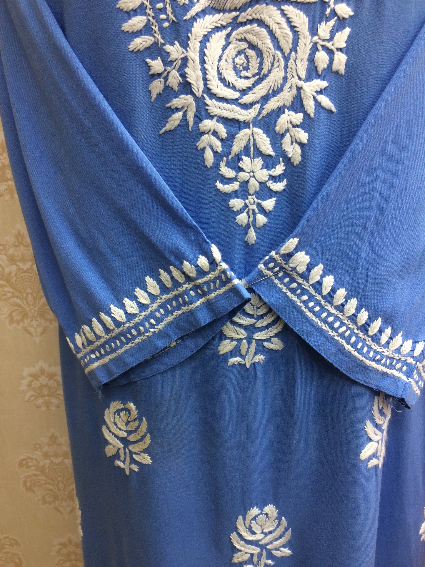 Lucknawi rayon sky blue