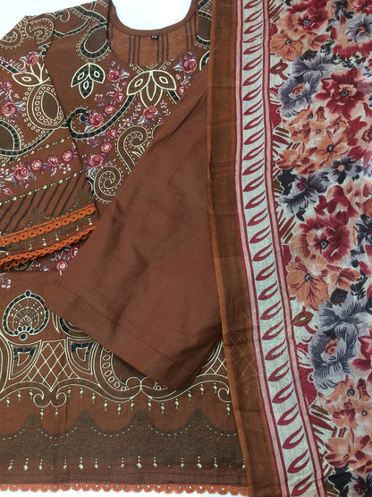 Pakistani dress Brown color