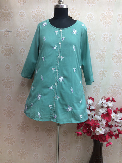 W-mint green short kurti