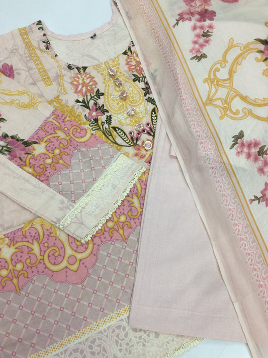 Pakistani style dress pink yellow