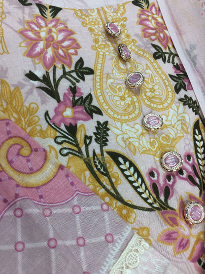 Pakistani style dress pink yellow