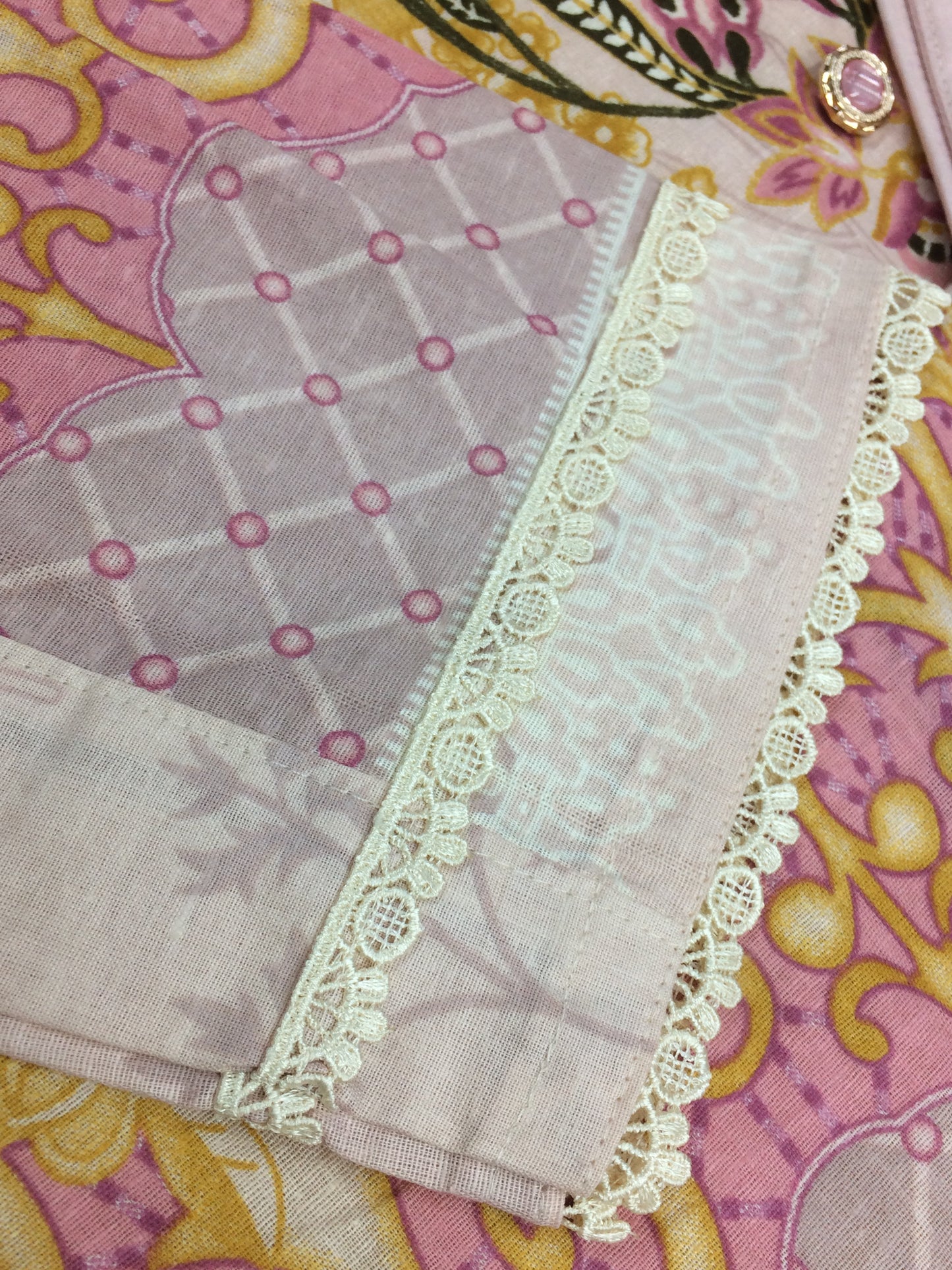 Pakistani style dress pink yellow