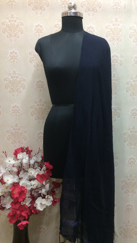 Navy Crinkle Dupatta