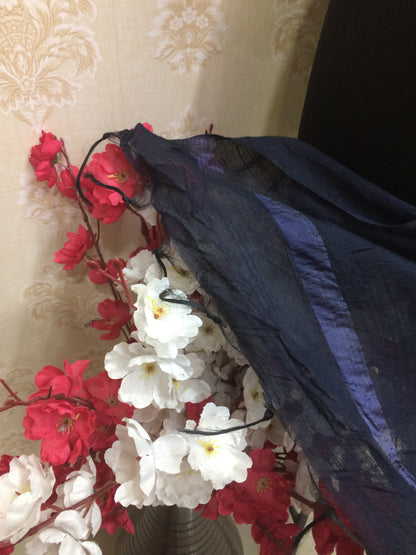 Navy Crinkle Dupatta