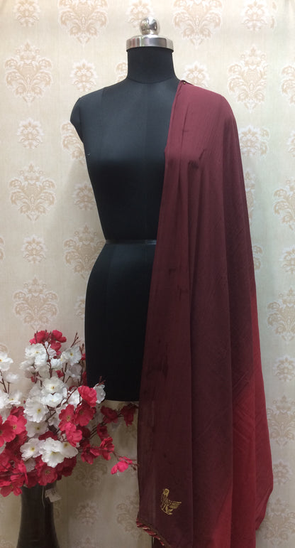 Maroon Dupatta with Signature Detail